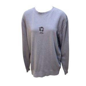 Gray Crewneck Sweatshirt with Relaxed Fit